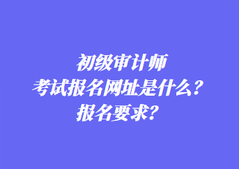 初級(jí)審計(jì)師考試報(bào)名網(wǎng)址是什么？報(bào)名要求？