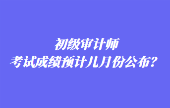 初級(jí)審計(jì)師考試成績(jī)預(yù)計(jì)幾月份公布？