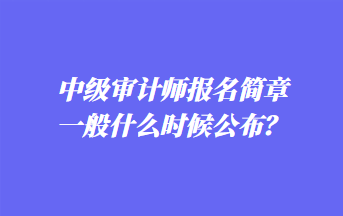 中級審計師報名簡章一般什么時候公布？