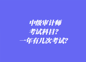 中級審計師考試科目？一年有幾次考試？