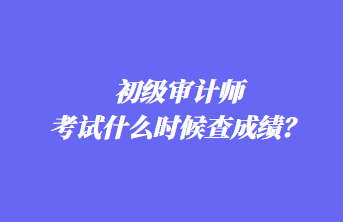 初級審計(jì)師考試什么時(shí)候查成績？