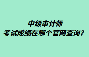 中級審計師考試成績在哪個官網(wǎng)查詢？