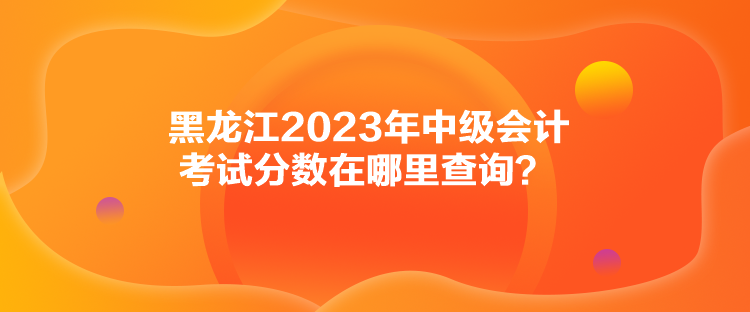 黑龍江2023年中級會計考試分數(shù)在哪里查詢？