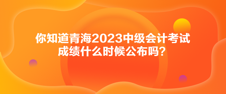 你知道青海2023中級會計考試成績什么時候公布嗎？