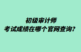 初級(jí)審計(jì)師考試成績(jī)?cè)谀膫€(gè)官網(wǎng)查詢？