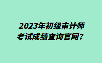 2023年初級(jí)審計(jì)師考試成績(jī)查詢(xún)官網(wǎng)？