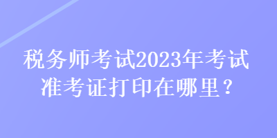 稅務(wù)師考試2023年考試準(zhǔn)考證打印在哪里？