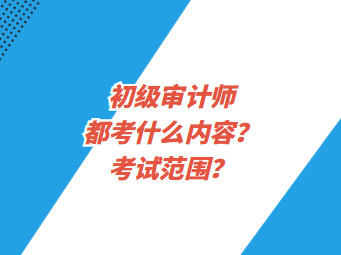 初級審計師都考什么內(nèi)容？考試范圍？