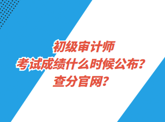 初級審計師考試成績什么時候公布？查分官網(wǎng)？