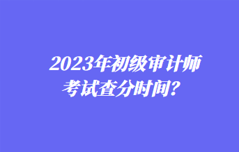 2023年初級審計(jì)師考試查分時(shí)間？