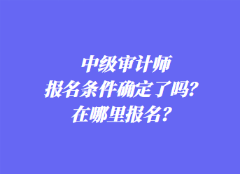 中級審計師報名條件確定了嗎？在哪里報名？