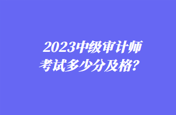 2023中級審計師考試多少分及格？