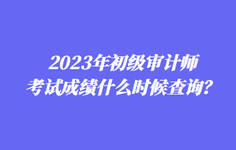 2023年初級(jí)審計(jì)師考試成績(jī)什么時(shí)候查詢？1