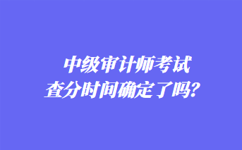 中級審計師考試查分時間確定了嗎？