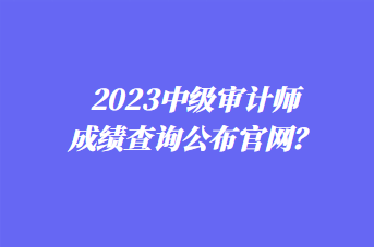 2023中級審計師成績查詢公布官網(wǎng)？