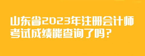 山東省2023年注冊(cè)會(huì)計(jì)師考試成績(jī)能查詢了嗎？