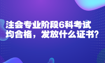 注會(huì)專(zhuān)業(yè)階段6科考試均合格，發(fā)放什么證書(shū)？