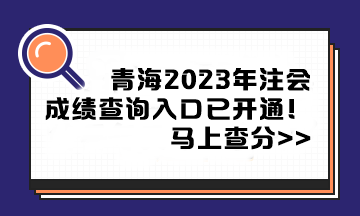 青海2023年注冊(cè)會(huì)計(jì)師成績(jī)查詢?nèi)肟谝验_(kāi)通！馬上查分>>