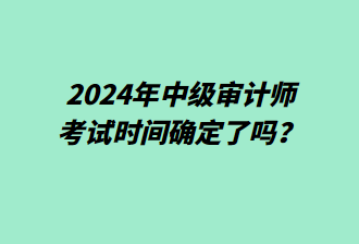 2024年中級審計師考試時間確定了嗎？