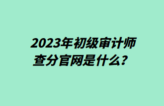 2023年初級審計師查分官網是什么？