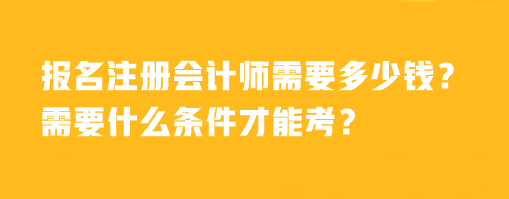 報名注冊會計師需要多少錢？需要什么條件才能考？