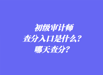 初級(jí)審計(jì)師查分入口是什么？哪天查分？