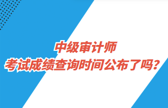 中級審計師考試成績查詢時間公布了嗎？