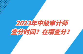 2023年中級(jí)審計(jì)師查分時(shí)間？在哪查分？