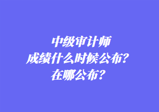 中級審計師成績什么時候公布？在哪公布？