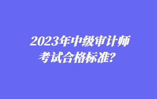 2023年中級審計師考試合格標準？