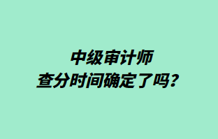 中級審計師查分時間確定了嗎？