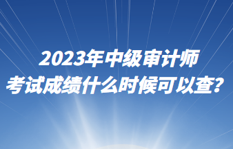 2023年中級(jí)審計(jì)師考試成績(jī)什么時(shí)候可以查？