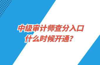 中級審計師查分入口什么時候開通？