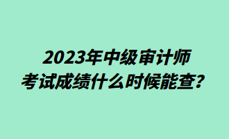 2023年中級審計師考試成績什么時候能查？