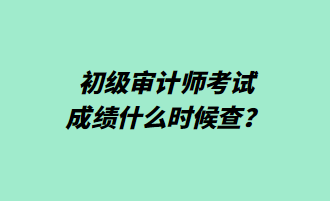 初級審計師考試成績什么時候查？