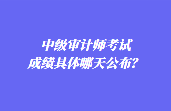 中級(jí)審計(jì)師考試成績(jī)具體哪天公布？