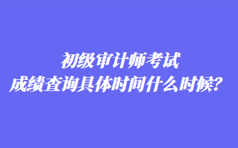 初級(jí)審計(jì)師考試成績(jī)查詢具體時(shí)間什么時(shí)候？