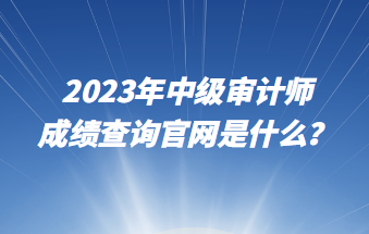 2023年中級審計(jì)師成績查詢官網(wǎng)是什么？