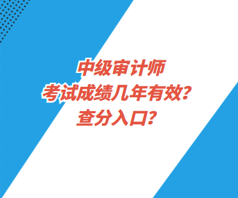 中級(jí)審計(jì)師考試成績幾年有效？查分入口？