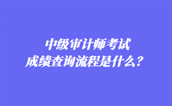 中級(jí)審計(jì)師考試成績(jī)查詢流程是什么？