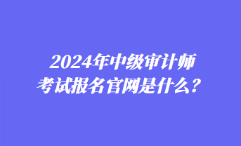 2024年中級審計師考試報名官網(wǎng)是什么？