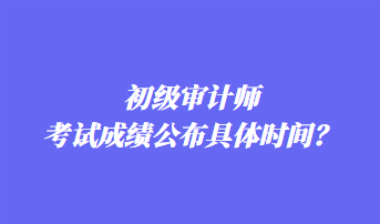 初級(jí)審計(jì)師考試成績(jī)公布具體時(shí)間？