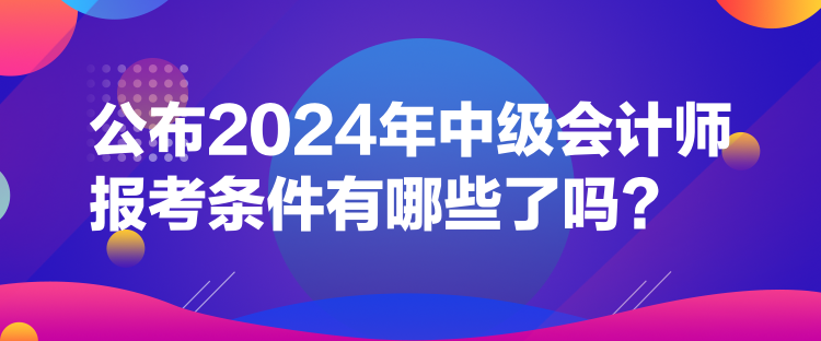 公布2024年中級(jí)會(huì)計(jì)師報(bào)考條件有哪些了嗎？