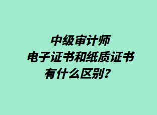 中級審計師電子證書和紙質(zhì)證書有什么區(qū)別？