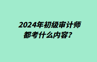 2024年初級審計師都考什么內(nèi)容？