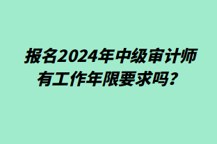 報(bào)名2024年中級(jí)審計(jì)師有工作年限要求嗎？