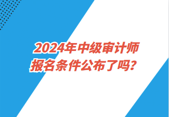 2024年中級(jí)審計(jì)師報(bào)名條件公布了嗎？