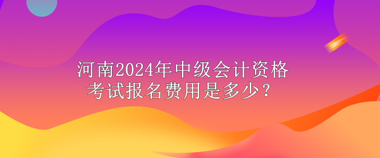 河南2024年中級會(huì)計(jì)資格考試報(bào)名費(fèi)用是多少？