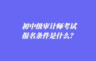 初中級審計(jì)師考試報(bào)名條件是什么？