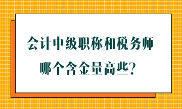 會計中級職稱和稅務(wù)師哪個含金量高些？